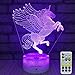 INSONJOHY Night Lights for Kids, Unicorn Gifts,Unicorn Lamp, Unicorn 3D Night Light Bedside Lamp 7 Colors Changing Remote Control Timer Best Birthday Gifts Ideas for Kids Girls Boys Baby (Unicorn-A)
