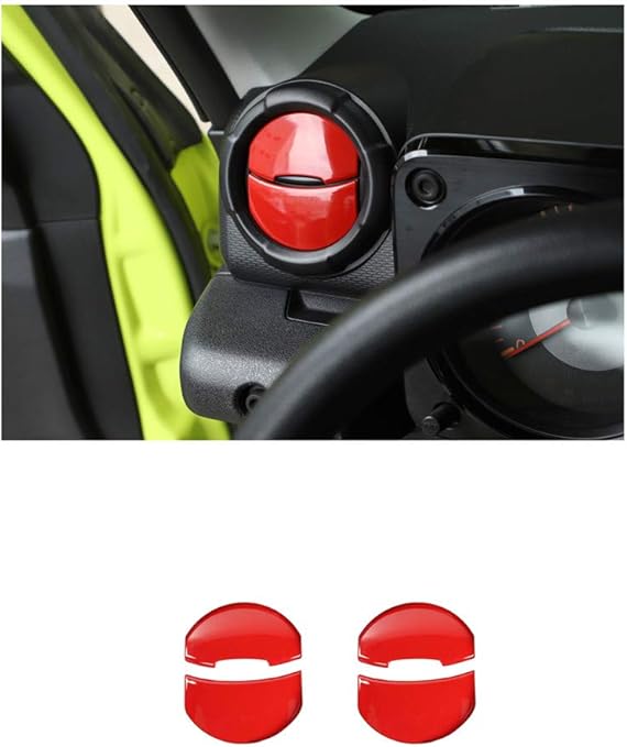 Amazon スズキ ジムニー Jimney Suzuki 19 エアコンダクトカバー サイドルーバーガーニッシュ エアコン 吹き出す口カバー装飾 エアコン排気口カバーフレーム装飾 エアコンエアアウトレット装飾ステッカー ジムニー アクセサリー おしゃれ 4点セット Abs レッド