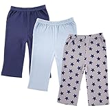 Luvable Friends 3-Pack Printed Pants, Blue Stars, 0-3 Months