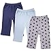 Luvable Friends 3-Pack Printed Pants, Blue Stars, 3-6 Months