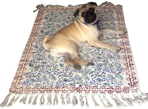 silkroude Handmade Cotton Kilim Rug India Hand Block Print Cotton Kilim Rug Carpet Rug