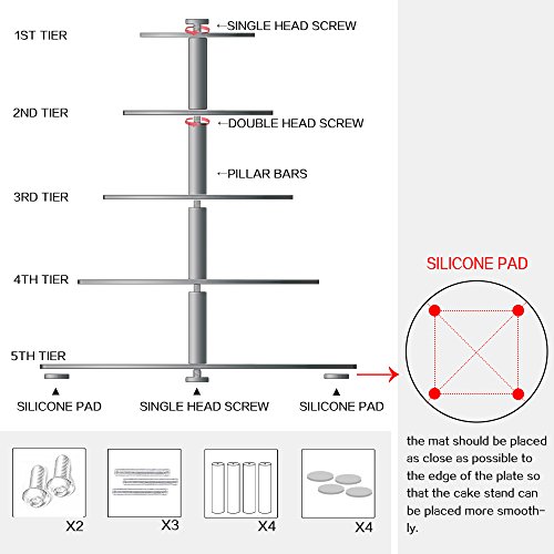 BonNoces 5 Tiers Square Acrylic Large Pastry Cupcake Stands Holders Tree-Clear Square Wedding Cake Stand-Cupcake Tower… 6 BonNoces 5 Tiers Square Acrylic Large Pastry Cupcake Stands Holders Tree-Clear Square Wedding Cake Stand-Cupcake Tower… - Image 7