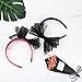 Hicarer 2 Pieces 80's Party Lace Bow Headband Hair Band 80s Costumes for Women, 2 Color