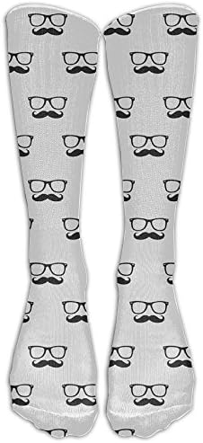 Merry Mustache Cotton Casual Compression Knee Socks Tie Dye Golf For Adults Cartoon Over Knee Long Tube Crew Socks