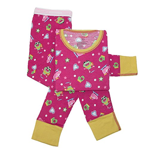 Hanes Girls Thermal Underwear Set, Small, Princess Frogs