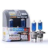 Hipro Power H4 90/100 Watts Super White Xenon HID Headlight Bulb - Low & High Beam