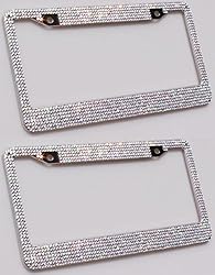 See Carfond 7 Row Pure Handmade Bling Bling Stainless Steel Metal Car License Plate Frame with 2 Holes Bonus Matching Screws Caps (AB color)- 2 PACK Details