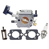 HIPA Carburetor with Gasket Spark Plug Fuel Filter for STIHL SR320 SR340 SR380 SR400 SR420 BR320 BR340 BR380 BR400 BR420 Backpack Blower Sprayer Walbro HD-4A HD-4B HD-13B