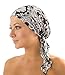 Ashford & Brooks Women's Pretied Fitted Headscarf Chemo Bandana - Black/White/Grey