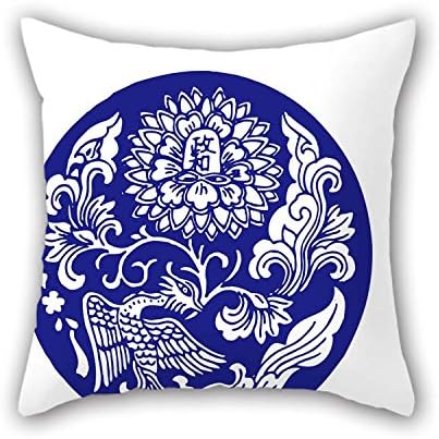 Cushion Cases Of Chinese Style Blue And White Porcelain For Divan Sofa Home Kids Room Coffee House Bedding 16 X 16 Inches / 40 By 40 Cm(double Sides)