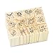 Wood Rubber Stamps Set 12 Pcs with Square Lace Pattern for DIY Decor Craft Card Making Scrapbooking Supplies