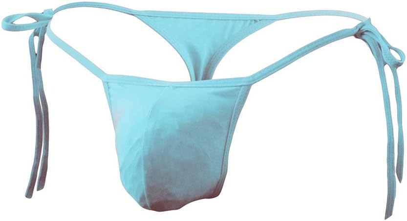 GO2SEXY Mens Sexy ice Silk Bikini Tie Side G String T Back Thongs Briefs Adjustable Underwears