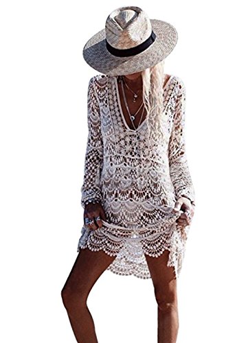 Asskdan Damen Boho Weben Einzigartig Bikini Cover Up Sommerkleid Strandkleid Lang - One Size – Bild 7