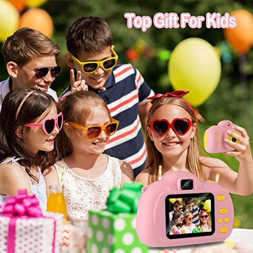 Kids Camera, 1080P 8MP Selfie Digital Kids Camera for Girls with 32GB SD Card Children Video Camera Birthday/Christmas/New Year Toy Gifts for 3 4 5 6 7 8 9 10 Year Old Girls (Pink) - Thumbnail 6