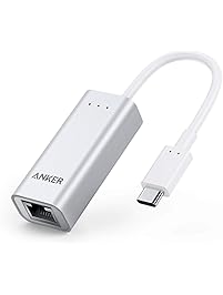 Anker USB C to Ethernet Adapter, Portable 1-Gigabit Network Hub, 10/100/1000 Mbps, for MacBook Pro 2016/2017/2018, iPad Pro 2018, Chromebook, XPS, Galaxy S9/S8, and More