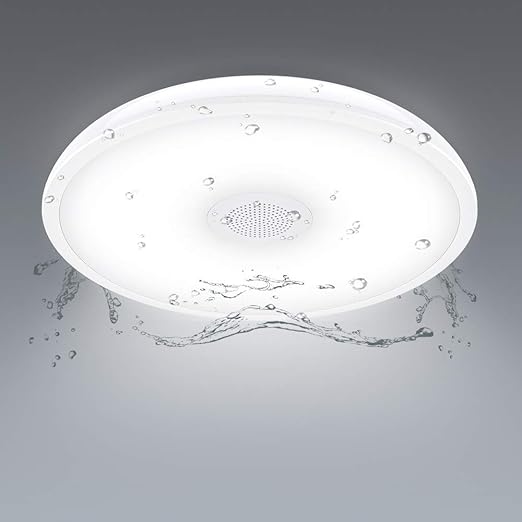 Horevo Bathroom LED Ceiling Light with Bluetooth Speaker 18W