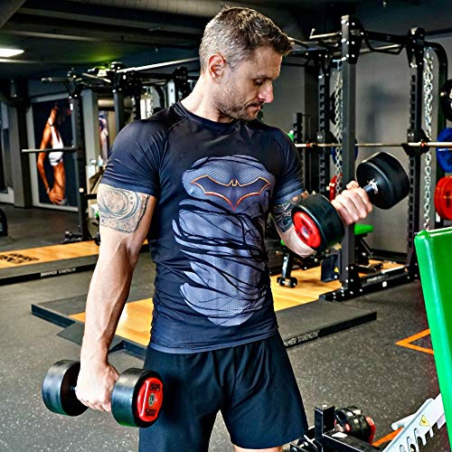 Khroom-Kompressionsshirt-Herren-Kurzarm-atmungsaktiv-im-Helden-Design-Compression-Shirt-Funktionsshirt-Unterziehshirt-Funktionsunterhemd-fuer-Fitness-Gym-Joggen