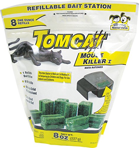 198850 Tomcat Mouse Killer I Refillable Bait Station , 8 Refills
