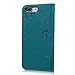 YOKIRIN iPhone 7 Plus Wallet Case, iPhone 8 Plus Case, Embossed Ant Flower Flip Magnet Closure Premium PU Leather Soft TPU Inner Case Credit Card Slots Protective Cover for iPhone 7/8 Plus - Blue