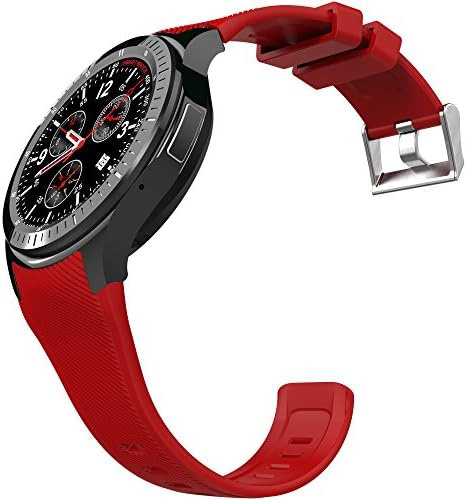 IMACWEAR W2 Bluetooth Round Touch Screen Smartwatch with SIM Card Slot, GPS, Heart Rate Monitor and Pedometer for Android Device（Red）
