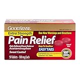 GoodSense Acetaminophen Pain Relief Easy Tablets, 500 mg, 50 Count