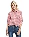 Cekaso Women's Gingham Shirt Cotton Slim Fit Long Sleeve Button Up Plaid Shirt, Red, USsizeL=TagsizeXXXL