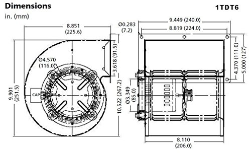 Dayton 1TDT6 PSC Blower, 2 Speed, 115V - Thumbnail 2