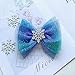 Hair Bow Barrettes For Girls Alligator Clips Hair Barrettes Clips Tiny Christmas Snowflake Hair Accessories Hair Clips Hair Barrettes For Women Accessories Mesh Hairpin（Blue)
