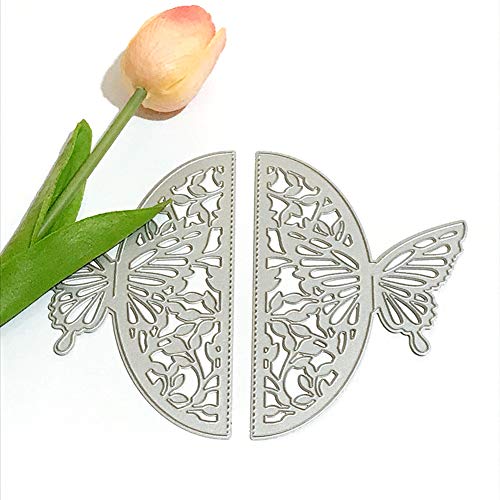 Ireav Butterfly Flower Border Metal Cutting Dies DIY Scrapbooking Embossing Album Paper Card Making Craft Stencil Greeting Card Wedding Invitation Decorative Die Cuts Mould (5.11 x 3.35 inch) - Thumbnail 3