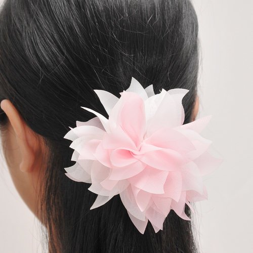 Lady Peony Silk Party Wedding Brooch Corsage Hair Head Clip Headdress Flowers (Pink color&acutiflorous)