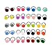 40 Pcs (20 Pairs) Pom Balls Elastic Hair Ties for Girls' Ponyatil Holder Accessories (Assorted Color)