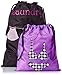 PURE STYLE Girlfriends Women's Travel Drawstring Bag Set: Lingerie + Laundry, Purple/Black, One Size