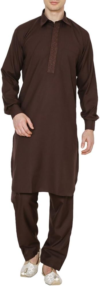 Kurtra Royal Kurta Ethnic Men's Polycotton Embroidered Pathani Suit