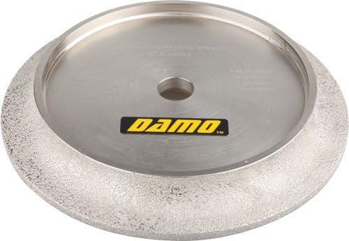 DAMO 6 inch Vacuum Brazed Diamond Profile Wheel for Tile Saw B 1/2 inch Demi Bullnose Half Bullnose for Granite Concrete Marble Countertop