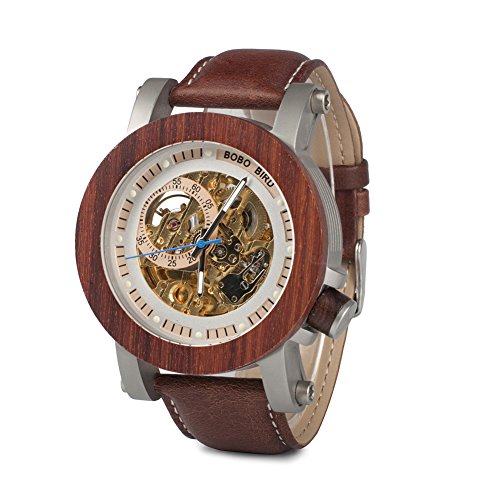 wooden mechanical watch