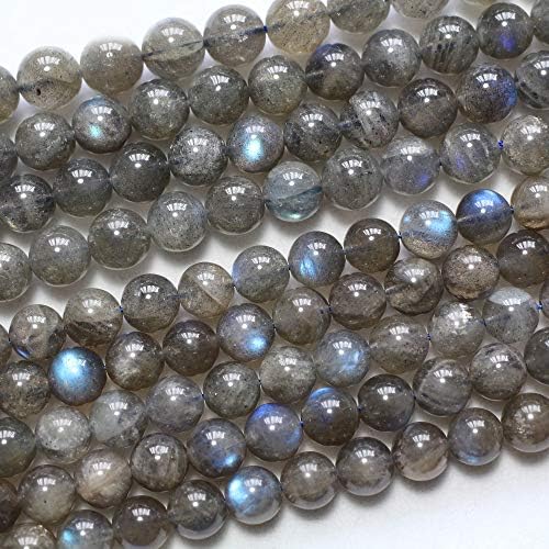 Labradorite Blue Moon Stone Nature Stone Smooth Round Loose Beads for Jewelry Making 6mm 8mm 10mm (Labradorite, 6mm)