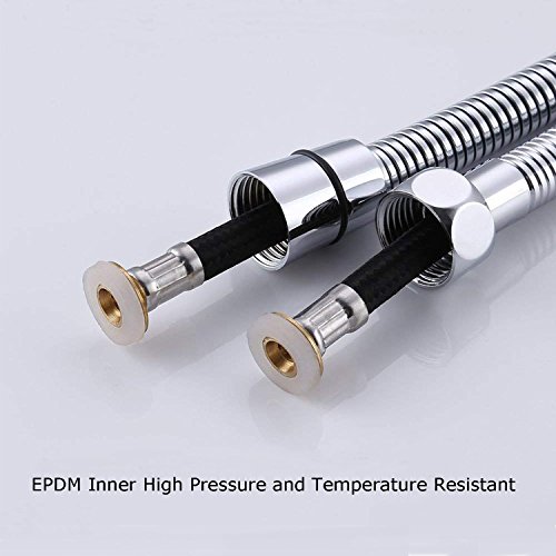 Samodra Shower Hose, 60 Inches Stainless Steel Handheld Shower Hose Replacement Extension 360 Degree Swivel with Solid Brass Connector