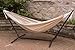 Vivere Double Sunbrella® Hammock with Space Saving Steel Stand, Sand (450 lb Capacity - Premium Carry Bag Included)