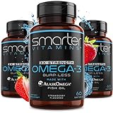 (3 Pack) Omega 3 Fish Oil, Strawberry Flavor, Burpless, Tasteless, 2000mg, Potent DHA EPA Brain Omega-3, Joint Support, Made with AlaskOmega® Triple Strength Brain Support - SMARTERVITAMINS