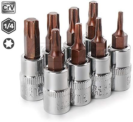 8Pc 1/4 Hex Socket Set Adapter Torx Keys Allen Key Spline Bits Universal Head Torque Spanner Mini Ratchet Socket Wrench 8xT30