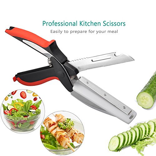 Universal 6 in 1 Clever Food Choppers Slicer Cutter With Built-in Cutting Board- Ideal Tool for Picnics