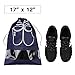 Pack of 10 Portable Dust-proof Travel Shoe Organizer Bags for Boots, High Heel - Drawstring, Transparent Window, Space Saving Storage Bags, Large Size, Navy Blue