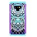 Caka Galaxy Note 9 Case, Galaxy Note 9 Heavy Duty Protection Case Luxury Flower Studded Rhinestone Bling Dual Layer Soft Inner TPU and Plastic Hybrid Floral Case for Samsung Galaxy Note 9 (Mandala)