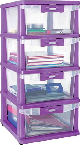 Nilkamal Plastic Cabinet Drawer Chester 24 (Purple)