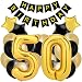 50th Birthday Decorations for The Best 50th Birthday Party - Includes Happy Birthday Banner, Large Number 50 Birthday Latex Balloons + 24 Balloons in Black and Gold. Have a Happy 50th Birthday! primary