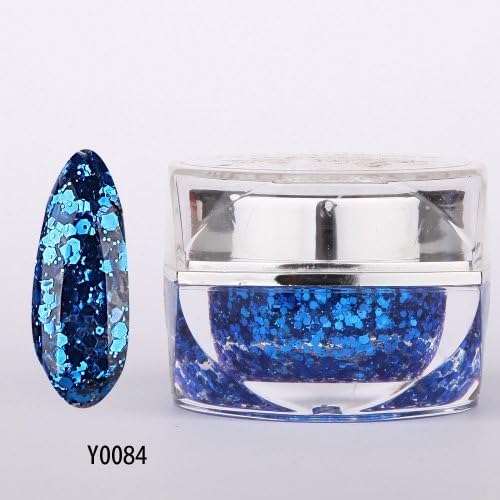 nail_world365 20ML 0.8OZ High Quality Soak Off UV Gel Shiny Colors Glitter Powder Nail Art Builder Gel 083 by nail world365