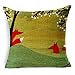 Pillowcase, Ammazona Home Decor Sofa Waist Red Fox Contemplating Decorative Throw Pillow Cover Cushion Cover (D)