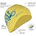 Peacoco Large Silicone Swim Cap for Women Kids Girls Men and Adult, Swimming Cap for Long Thick Hair, Ear Wrap Swim Hat Keeps Hair Dry Yellow