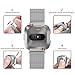 Ouwegaga Bands for Fitbit Versa Replacment Bands Metal Fitbit Versa Smartwatch Bracelet Milanese Loop Stainless Steel Straps for Men Women Small Silver