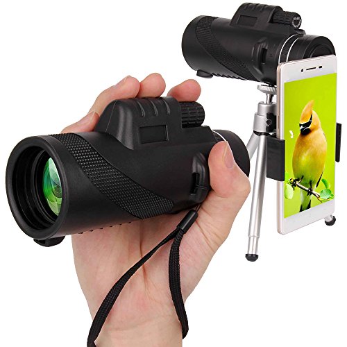 Monocular Dual Focus Optics Zoom 40X60 Single-tube Telescope Waterproof Wide Angle Lens With Tripod For Phone Bird Watching Camping Hiking Hunting Live Concert Surveillance